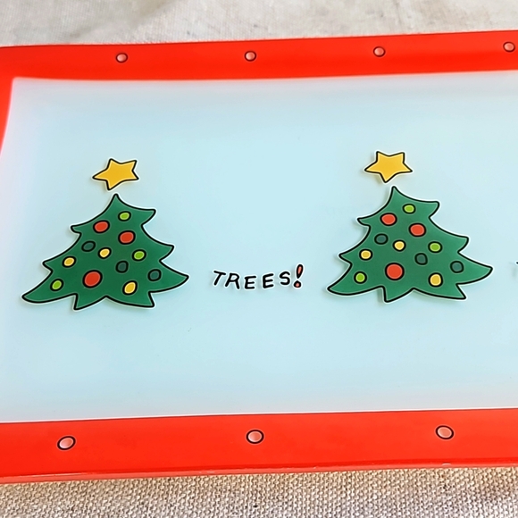 Fitz and Floyd Essentials Christmas 3 🌲 Glass Serving Tray - Picture 5 of 5